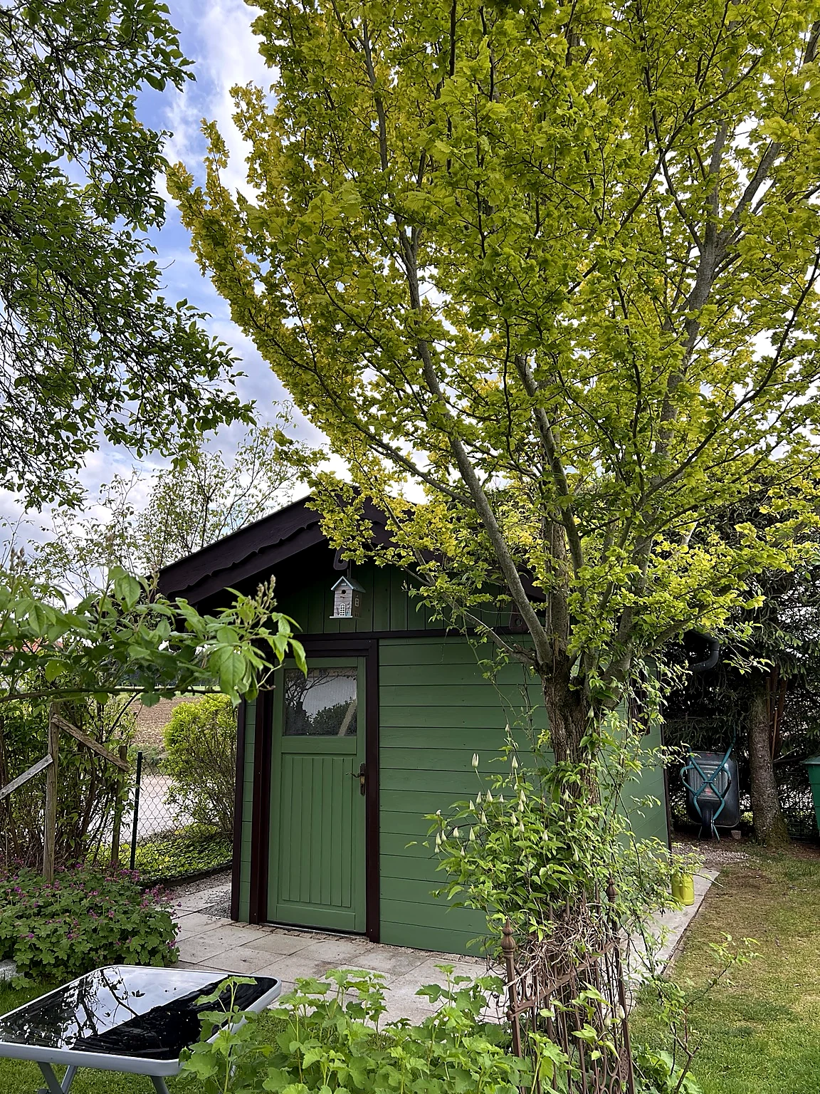 Gartenhaus nach der neuen Farbgestaltung